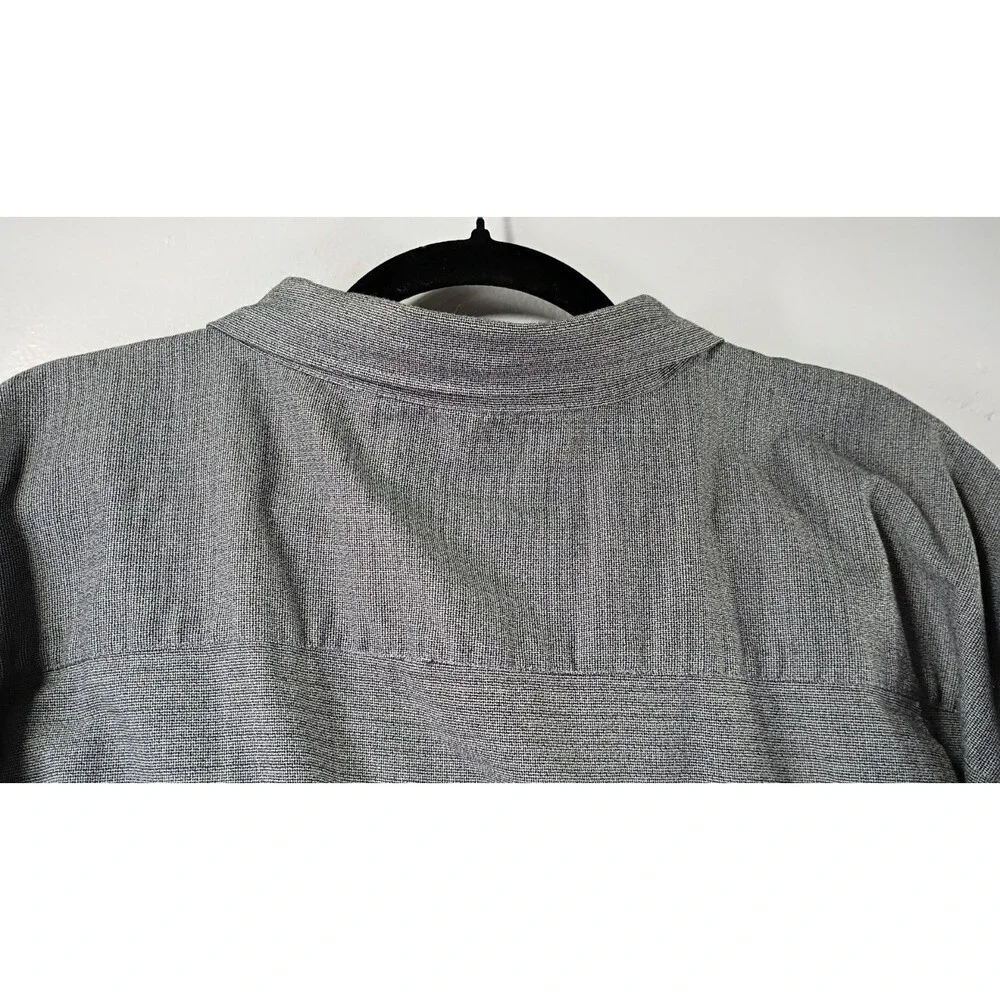 Synrgy High Performance Size 37/38 Non Iron Black White Long Sleeve Dress Shirt - Picture 7 of 14